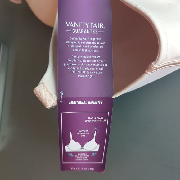 Vanity Fair Beauty Back Full Coverage Bra 42D Pink Wirefree Padded 71380 - Picture 4 of 6